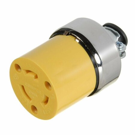 AMERICAN IMAGINATIONS 20 AMP Round Yellow 3-Wire Connector Plastic-Stainless Steel AI-36907